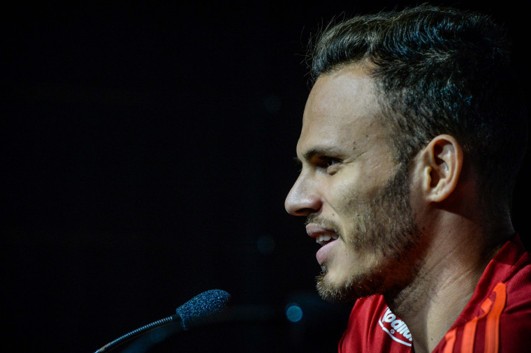 Renê concedeu entrevista coletiva no Ninho do Urubu. Foto: Alexandre Vidal /Flamengo