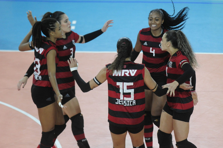 Flamengo carimbou o passaporte para as semifinais da Superliga B (Foto: Marcelo Cortes/Flamengo)