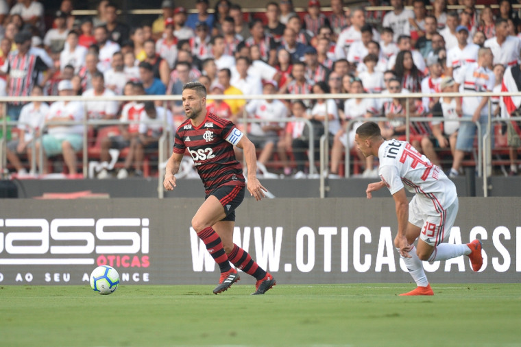 Diego foi um dos destaques na partida - Foto: Alexandre Vidal/Flamengo